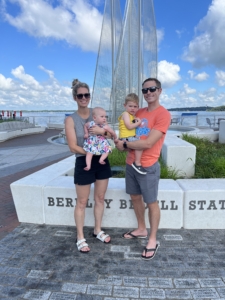 The Kroll family with Hudson and his sister Harper.